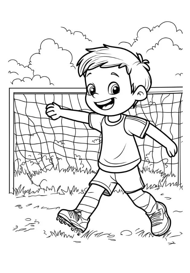 Calcio per Bambini di 5 Anni da colorare