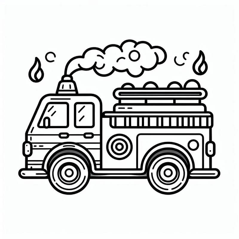 Camion dei Pompieri Gratuito Stampabile da colorare