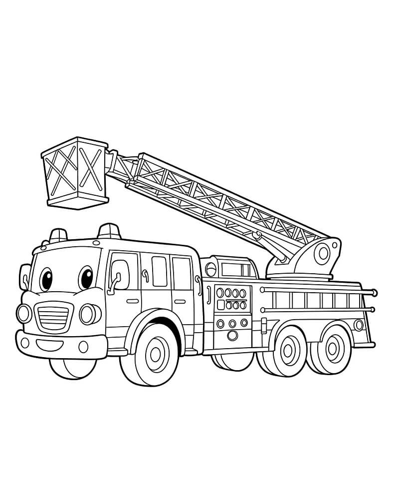Camion dei Pompieri Stampabile Gratis da colorare