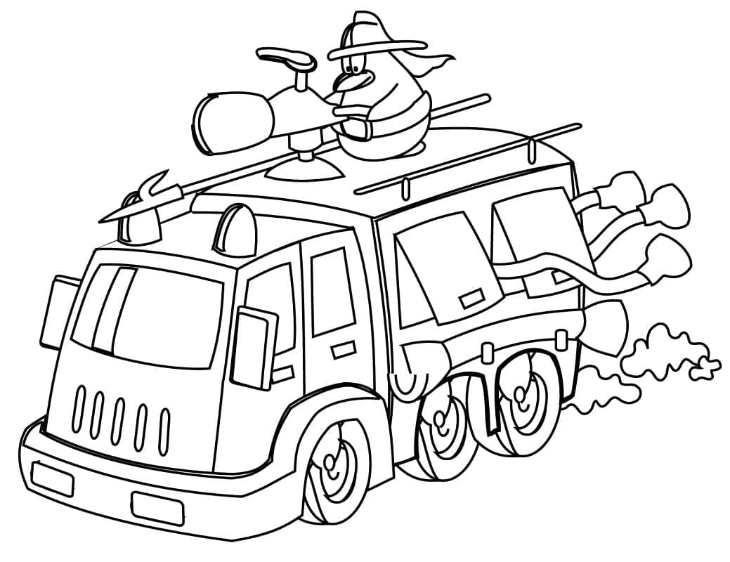 Camion dei Pompieri Stampabile Gratuito da colorare