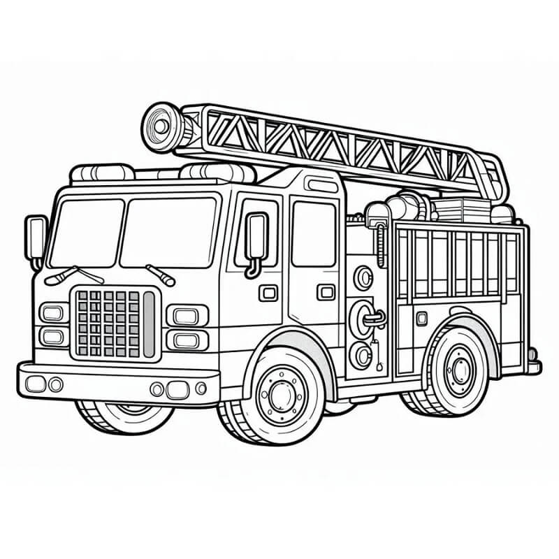 Camion dei Pompieri per Bambini di 2 Anni da colorare