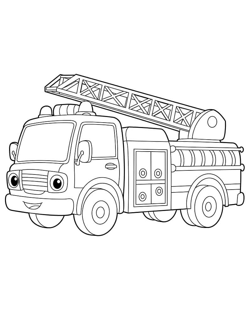 Camion dei Pompieri per Bambini di 4 Anni da colorare