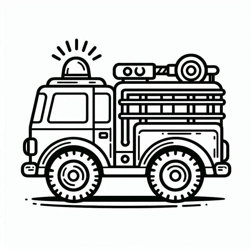 Camion dei Pompieri per Bambini di 6 Anni da colorare
