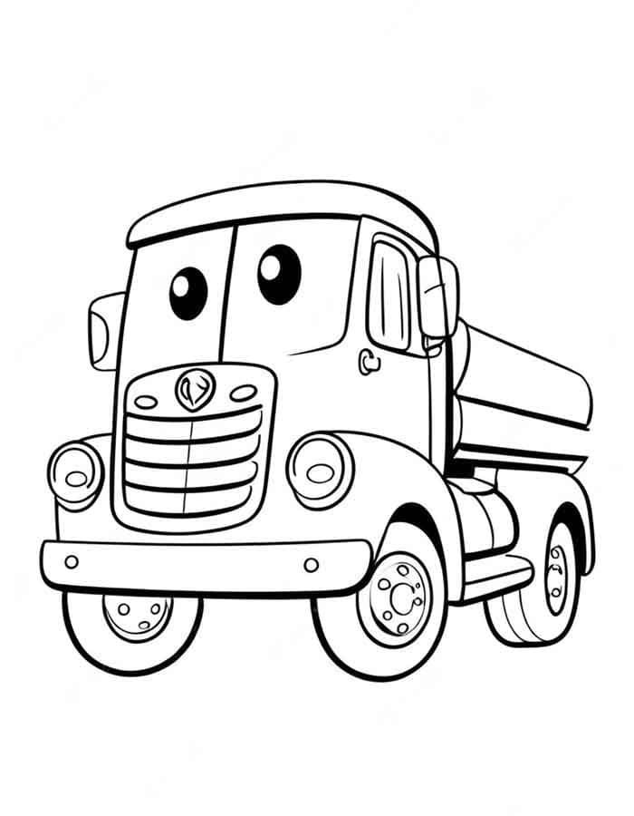 Camion dei cartoni animati da colorare