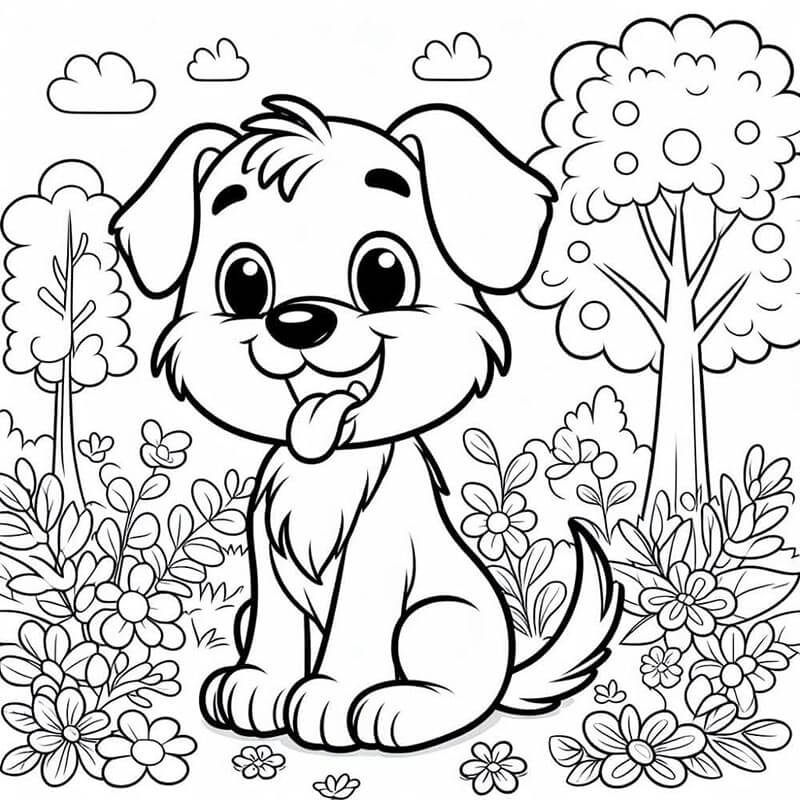 Cane per Bambini di 3 Anni da colorare