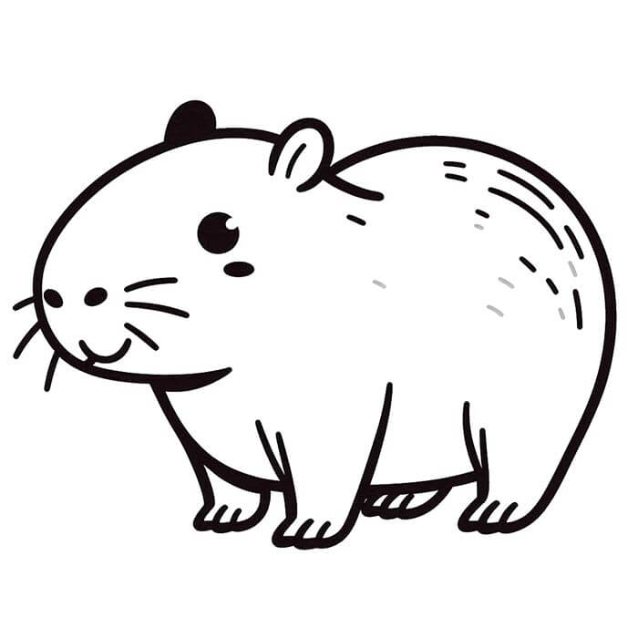 Capibara Gratuito Stampabile da colorare
