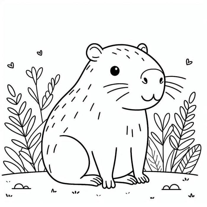 Capibara Gratuito per Bambini da colorare