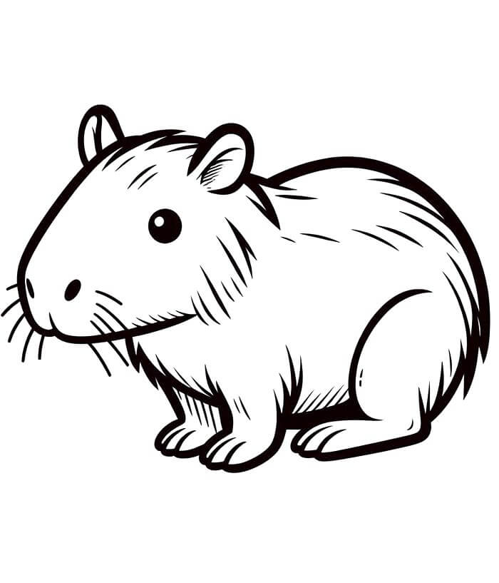 Capibara per Bambini di 2 Anni da colorare
