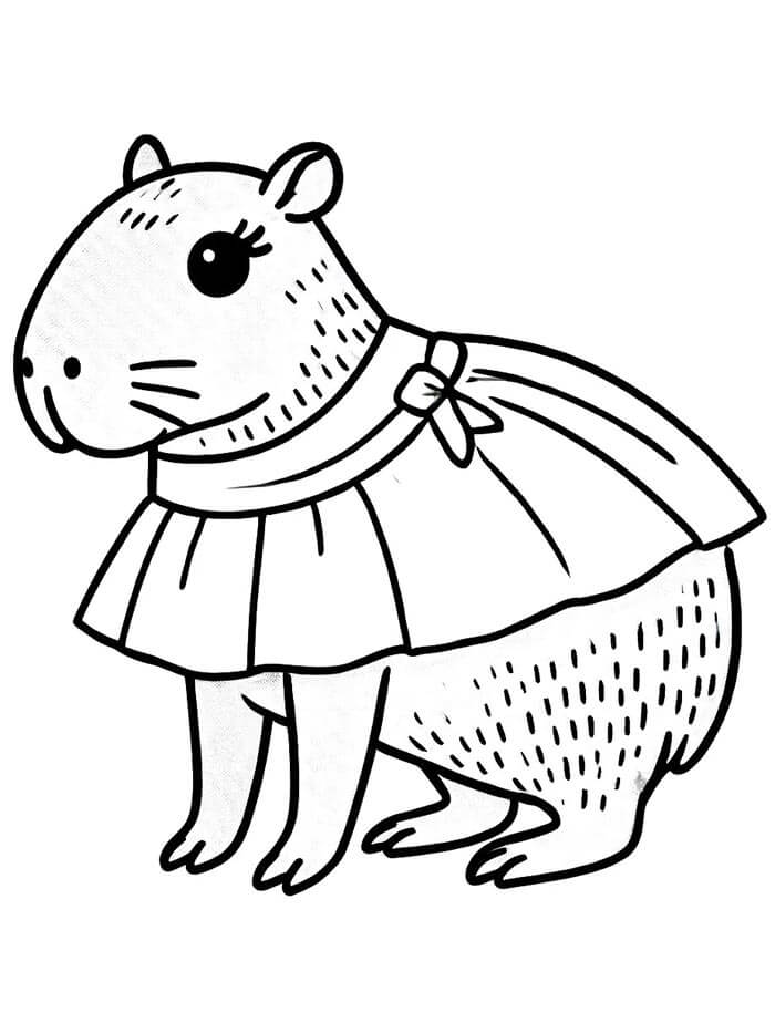 Capibara per Bambini di 3 Anni da colorare