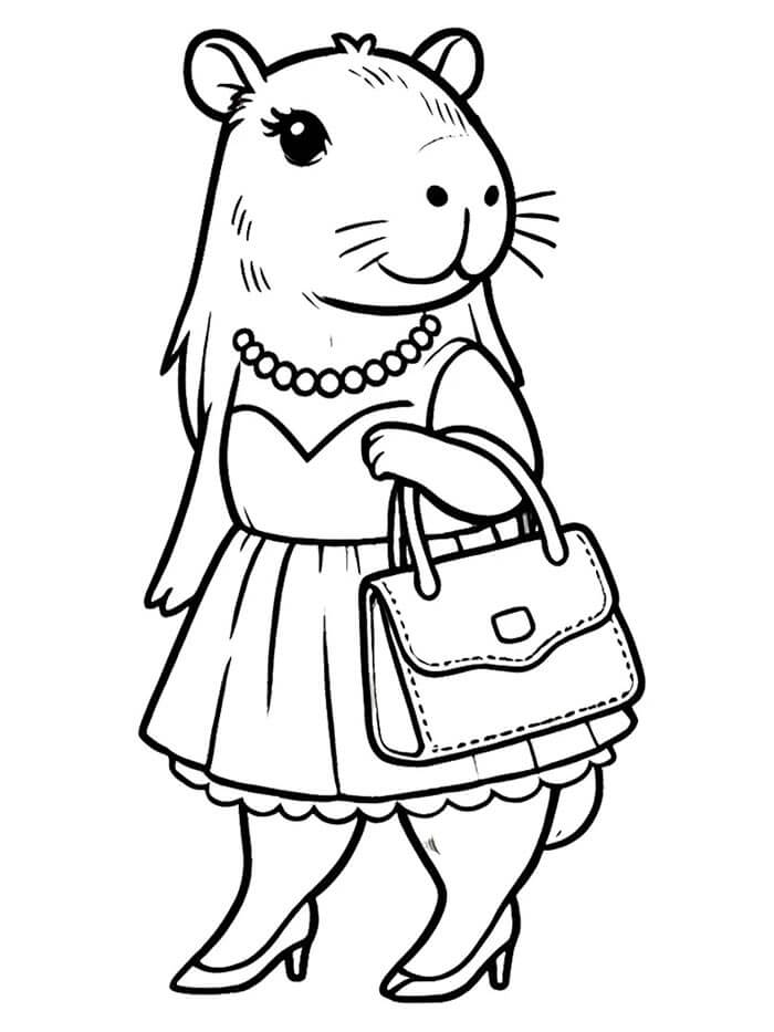 Capibara per Bambini di 4 Anni da colorare