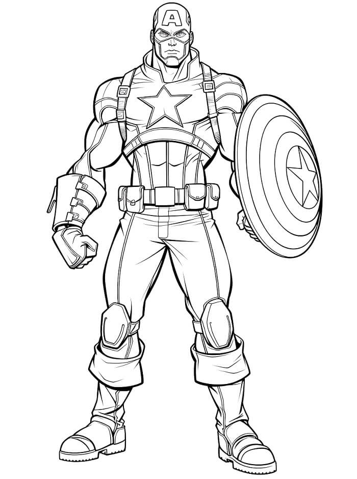 Capitan America Gratuito Stampabile da colorare