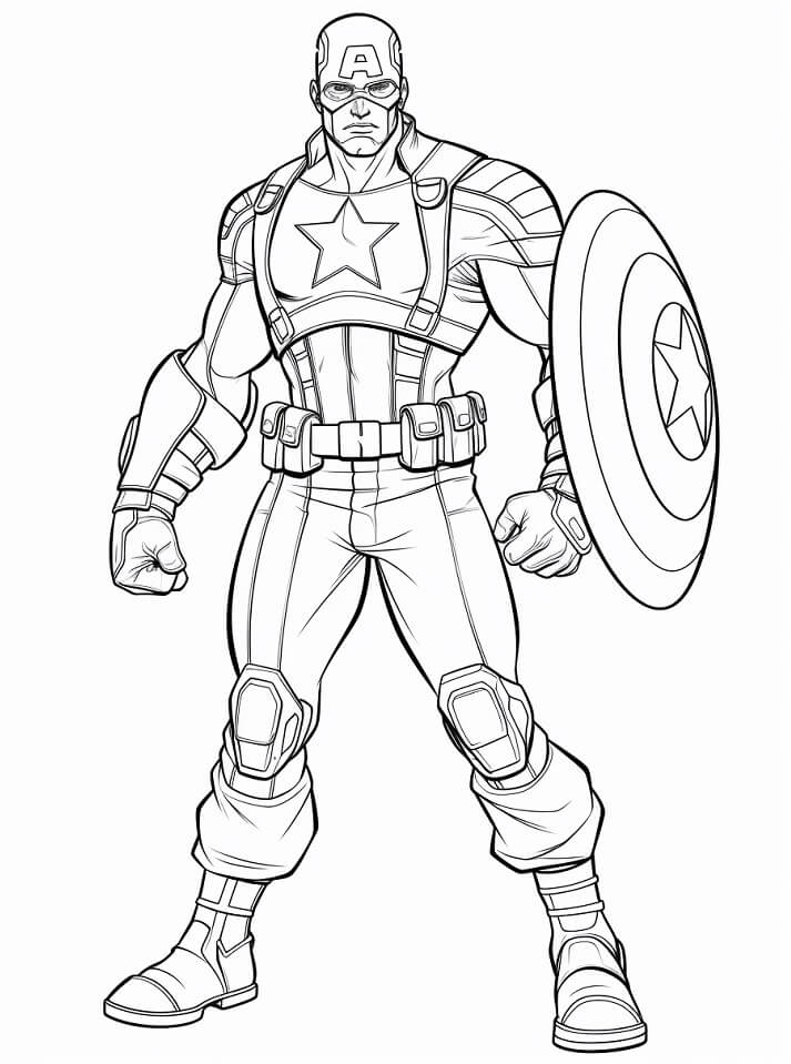 Capitan America Gratuito per Bambini da colorare