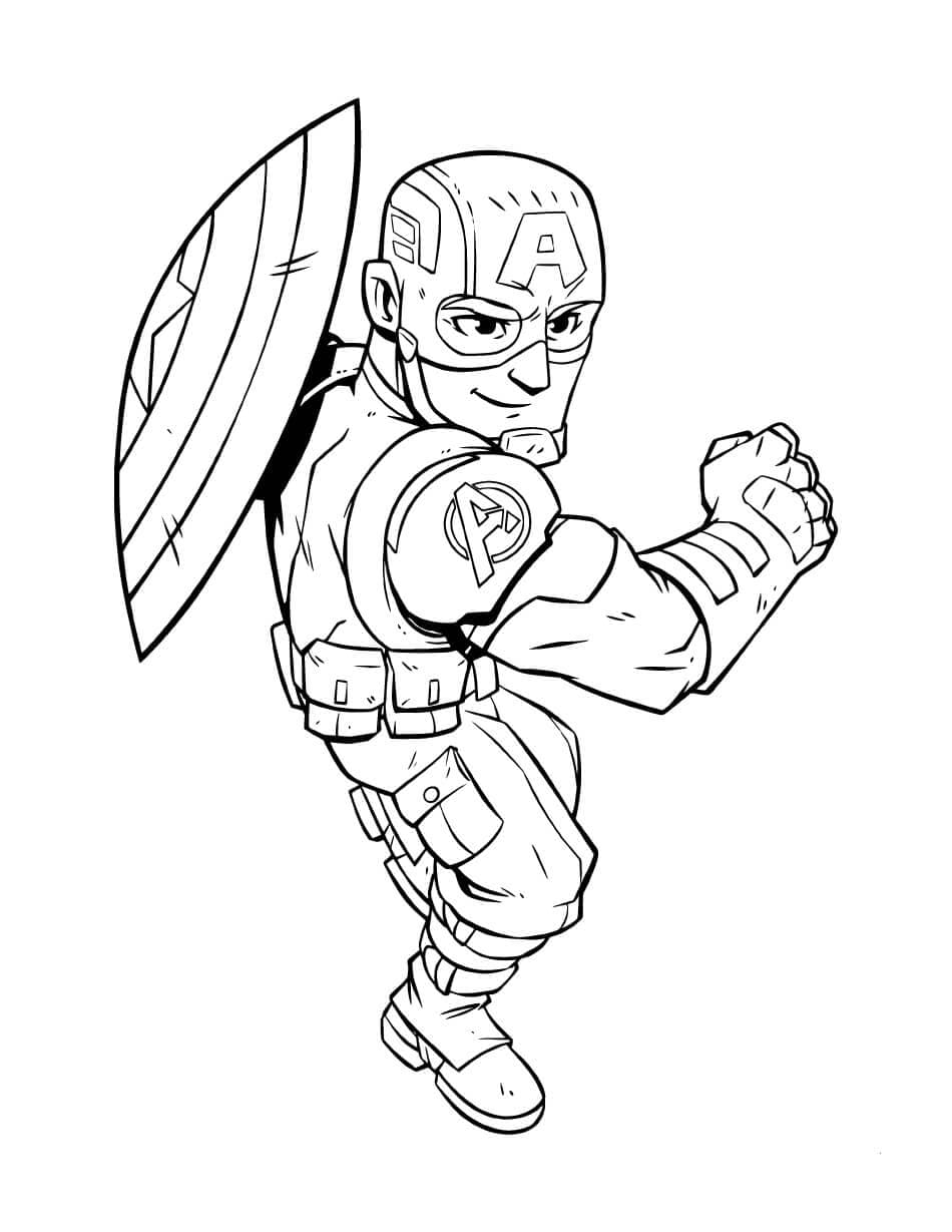 Capitan America per Bambini di 1 Anno da colorare