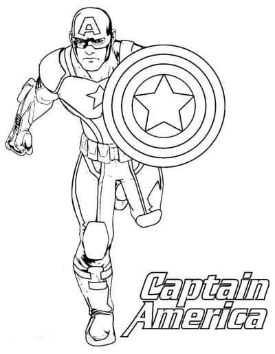 Capitan America per Bambini di 2 Anni da colorare
