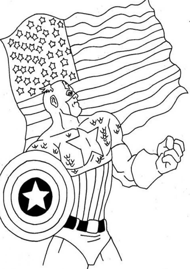 Capitan America per Bambini di 3 Anni da colorare