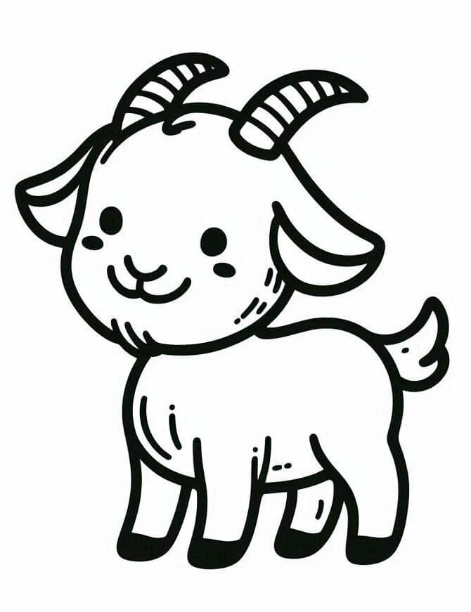 Capra Gratuita per Bambini da colorare