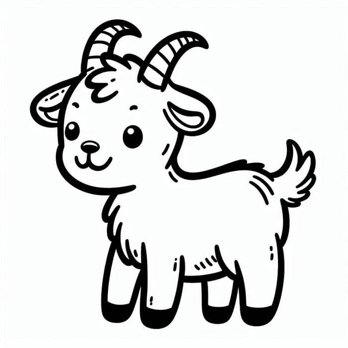 Capra Stampabile per Bambini da colorare