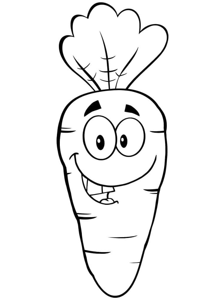 Carota dei cartoni animati da colorare