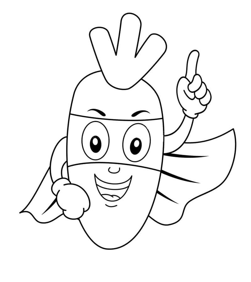 Carota per Bambini di 2 Anni da colorare