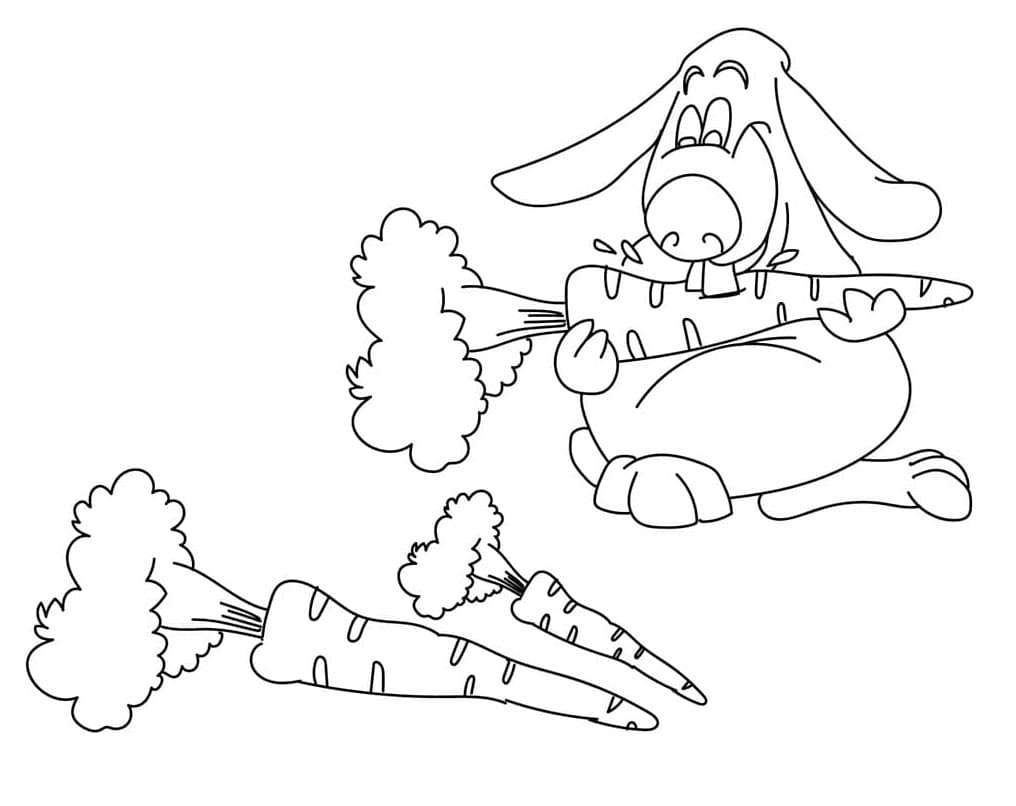 Carota per Bambini di 3 Anni da colorare