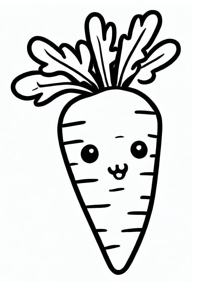 Carota per Bambini di 5 Anni da colorare