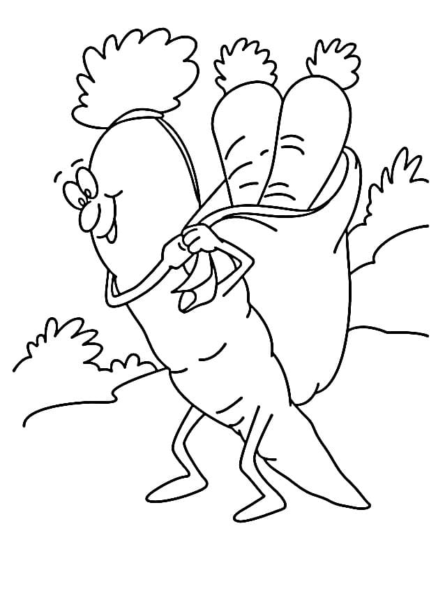 Carota per Bambini di 6 Anni da colorare