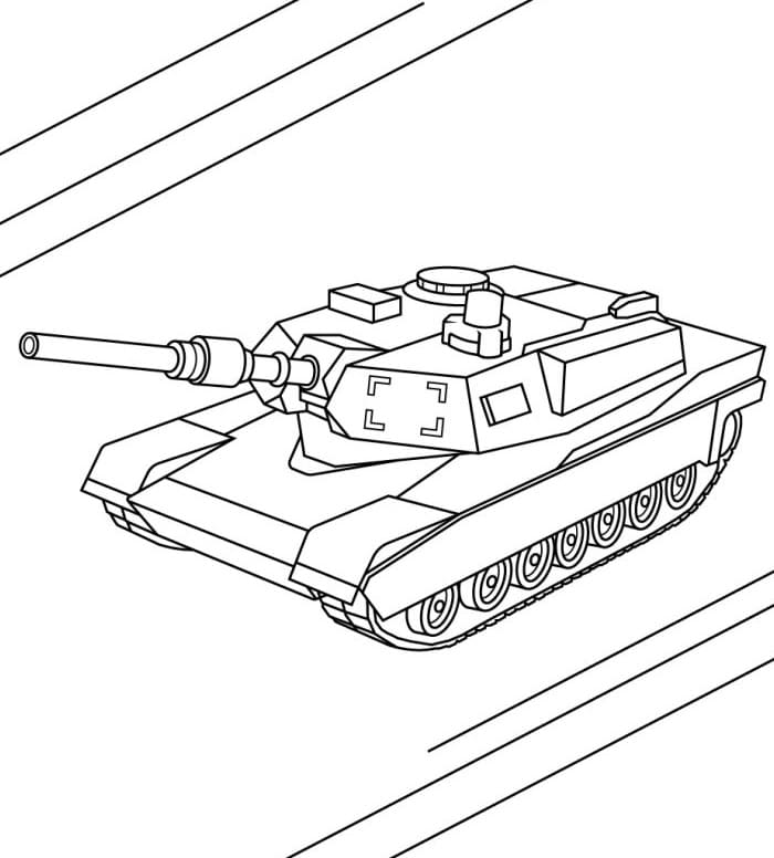 Carro Armato Facile da colorare