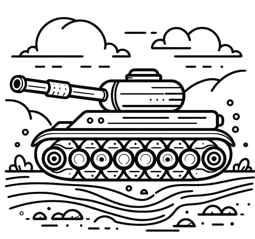 Carro Armato Semplice da colorare