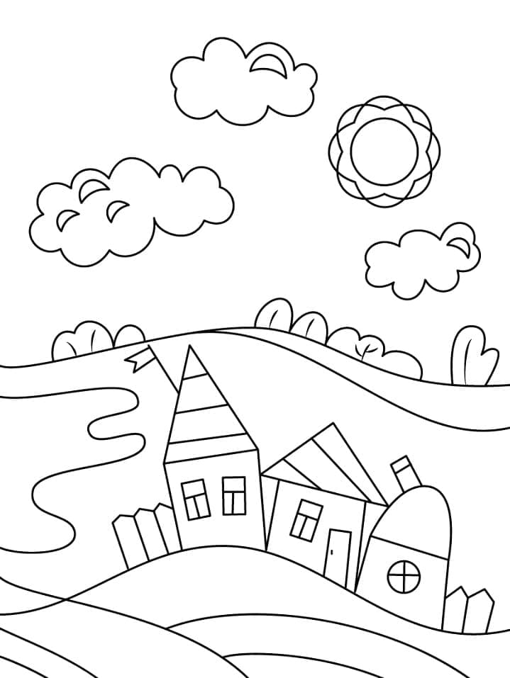 Casa Stampabile Gratuito da colorare