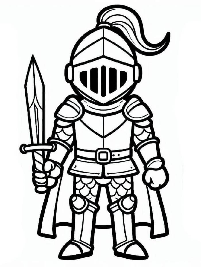 Cavaliere Gratuito per Bambini da colorare
