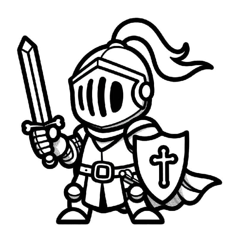 Cavaliere Stampabile Gratis da colorare