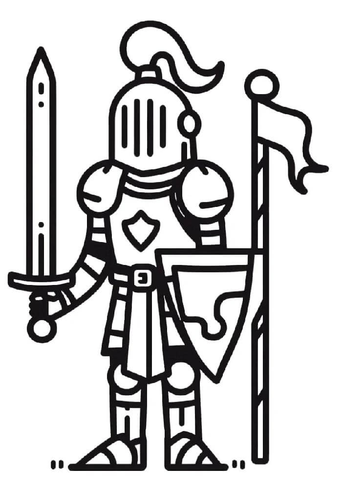 Cavaliere Stampabile per Bambini da colorare