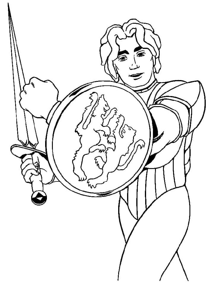 Cavaliere Stampabile da colorare