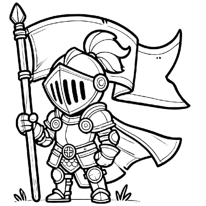 Cavaliere carino da colorare