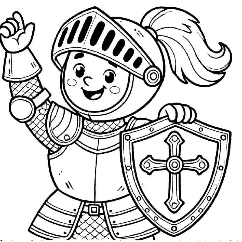 Cavaliere per Bambini di 2 Anni da colorare