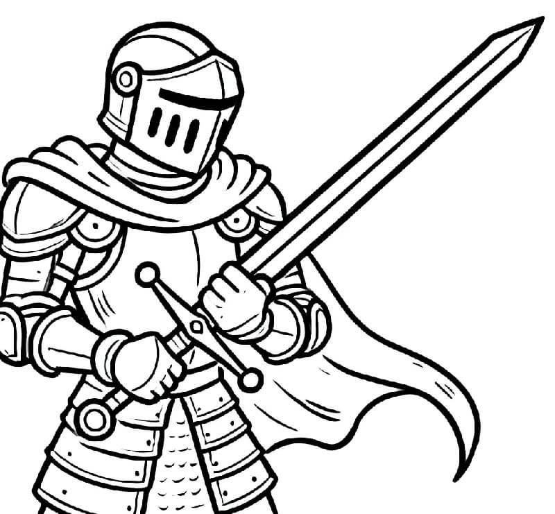 Cavaliere per Bambini di 4 Anni da colorare