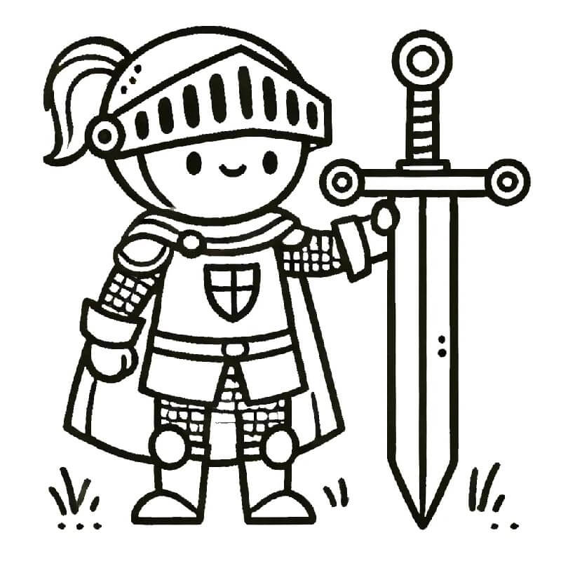 Cavaliere per Bambini di 6 Anni da colorare