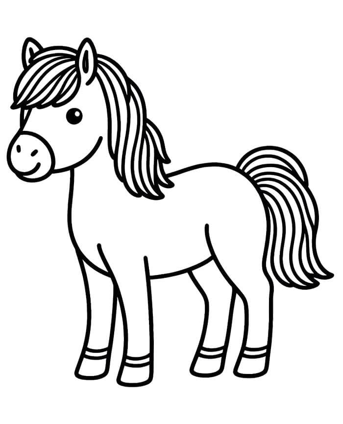 Cavallo Gratuito per Bambini da colorare