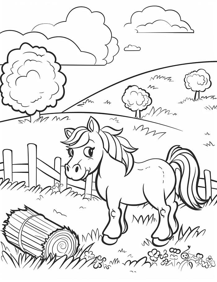 Cavallo Stampabile per Bambini da colorare