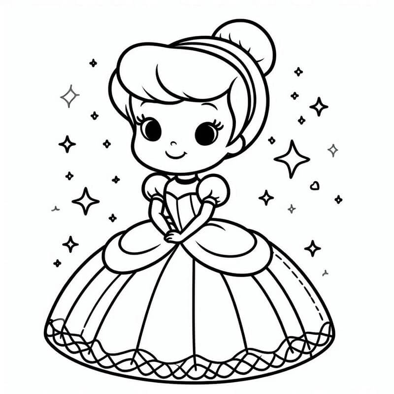 Cenerentola per Bambini di 5 Anni da colorare