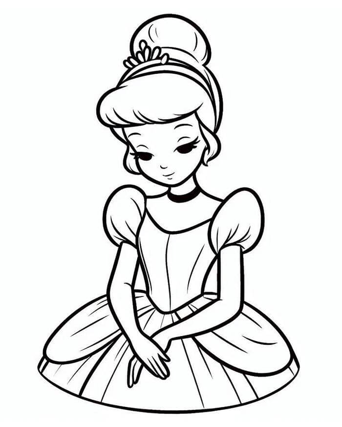 Cenerentola per Bambini di 6 Anni da colorare