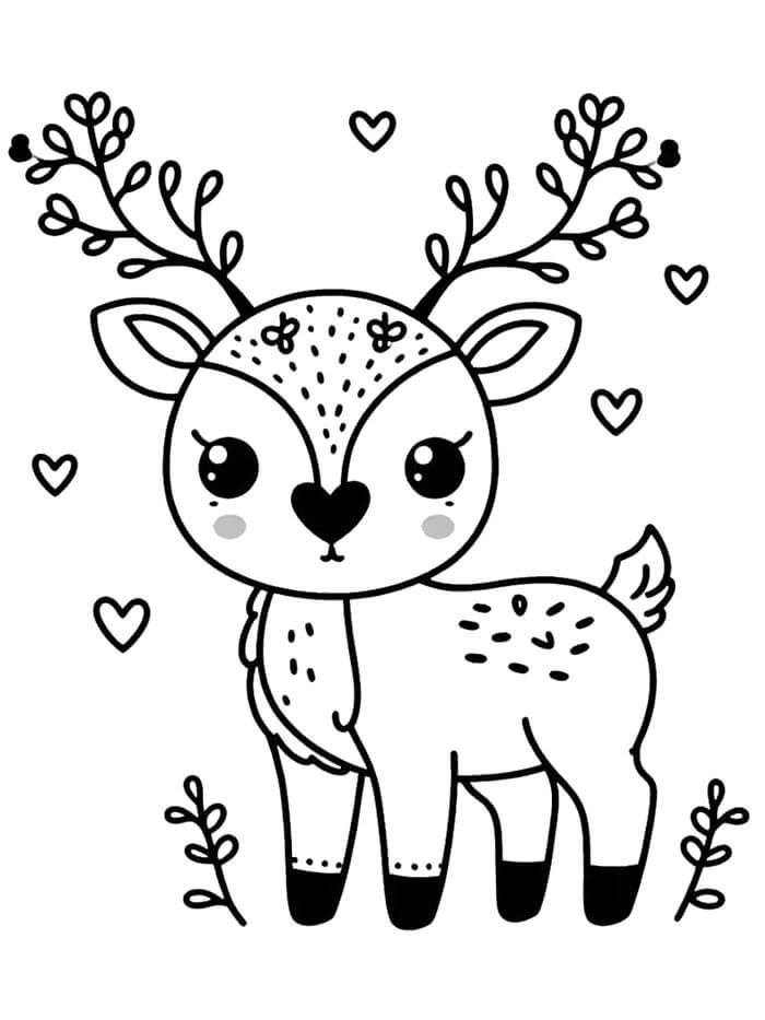 Cervo Gratuito per Bambini da colorare