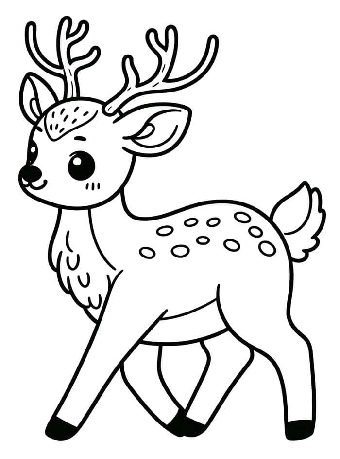 Cervo per Bambini di 1 Anno da colorare