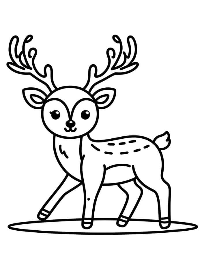 Cervo per Bambini di 2 Anni da colorare