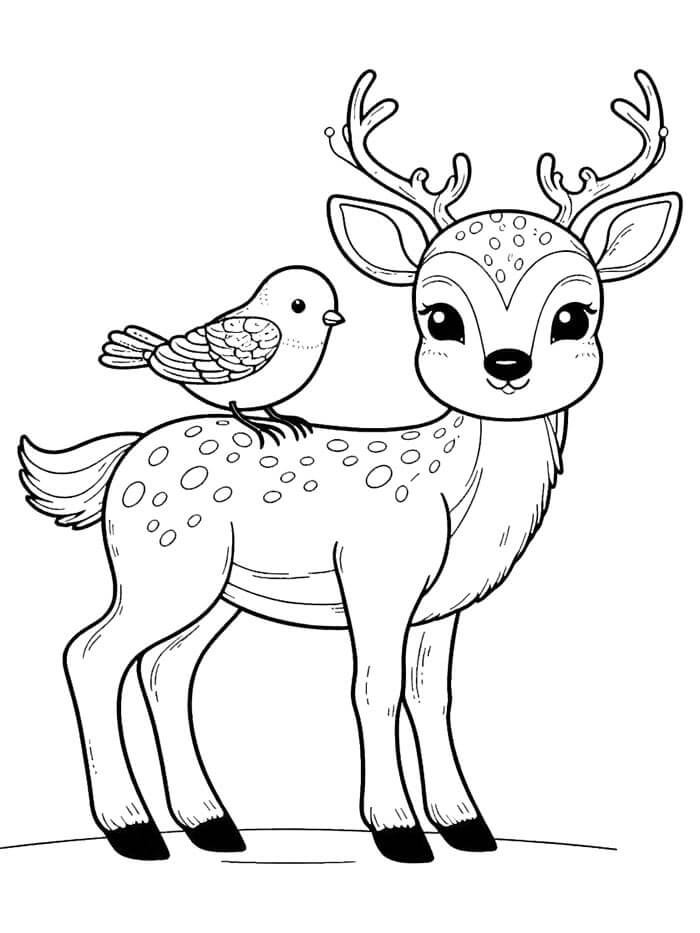 Cervo per Bambini di 4 Anni da colorare