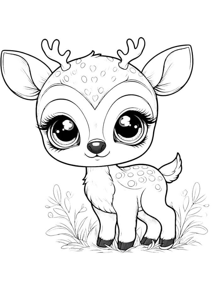 Cervo per Bambini di 5 Anni da colorare
