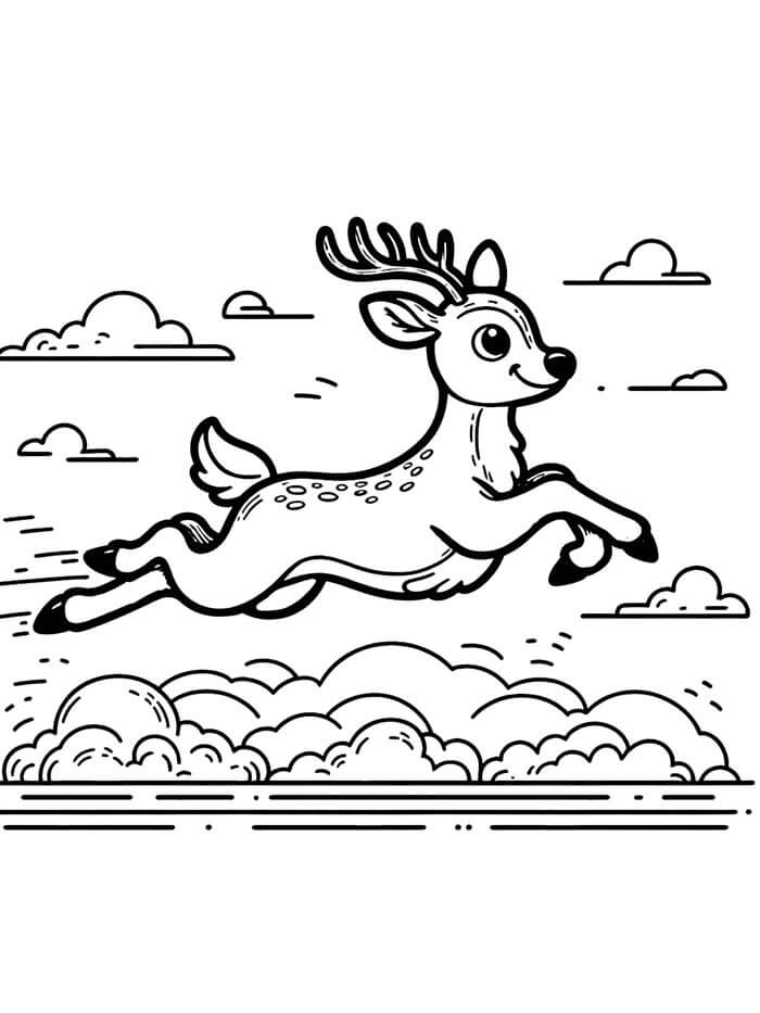 Cervo per Bambini di 6 Anni da colorare