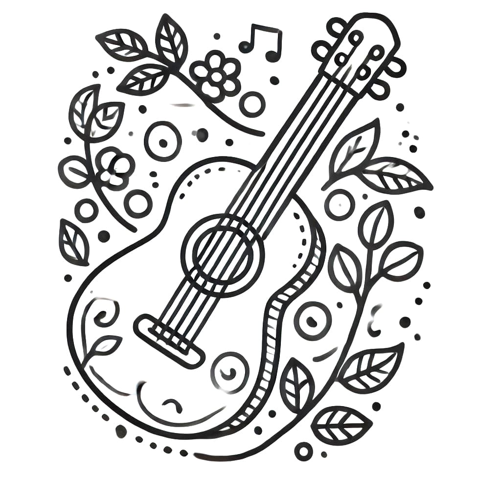 Chitarra (4) da colorare