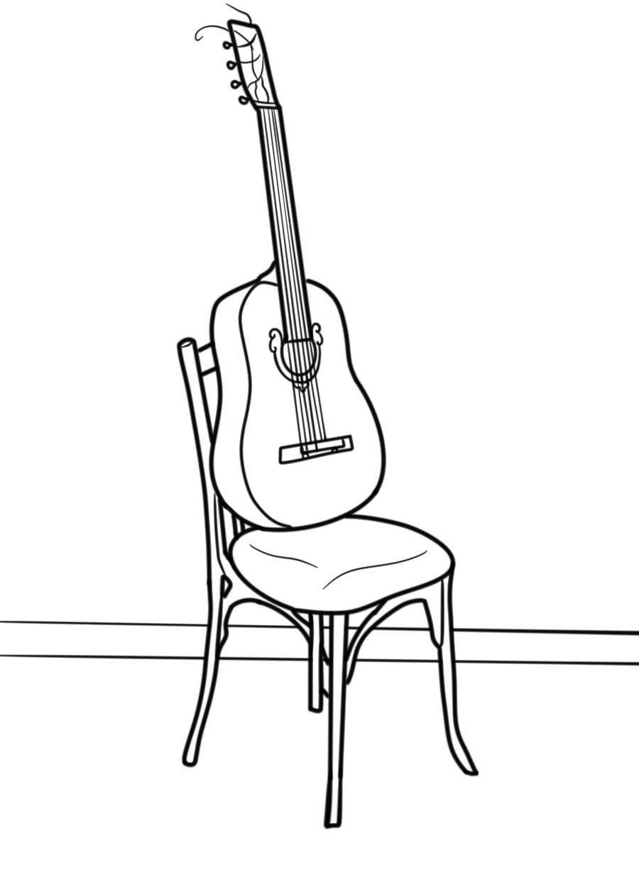 Chitarra base da colorare