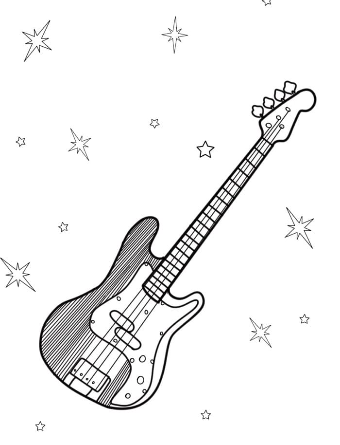 Chitarra bella da colorare